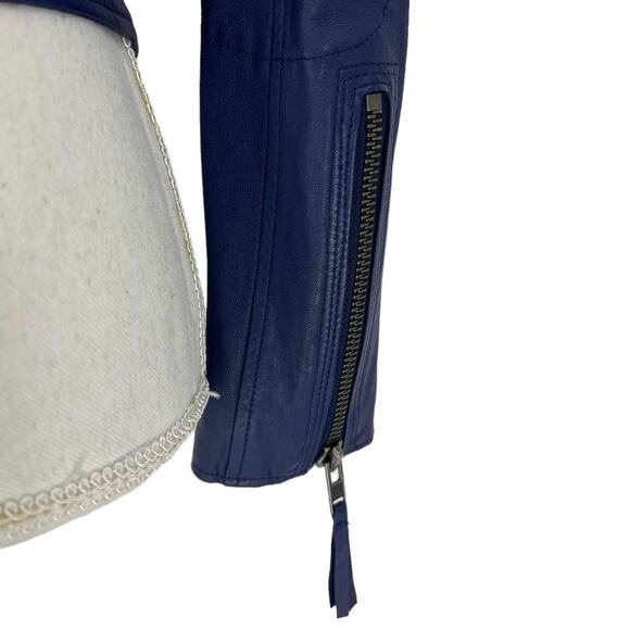 Joie Ailey Leather Moto Jacket in Sergeant Blue - Picture 16 of 16